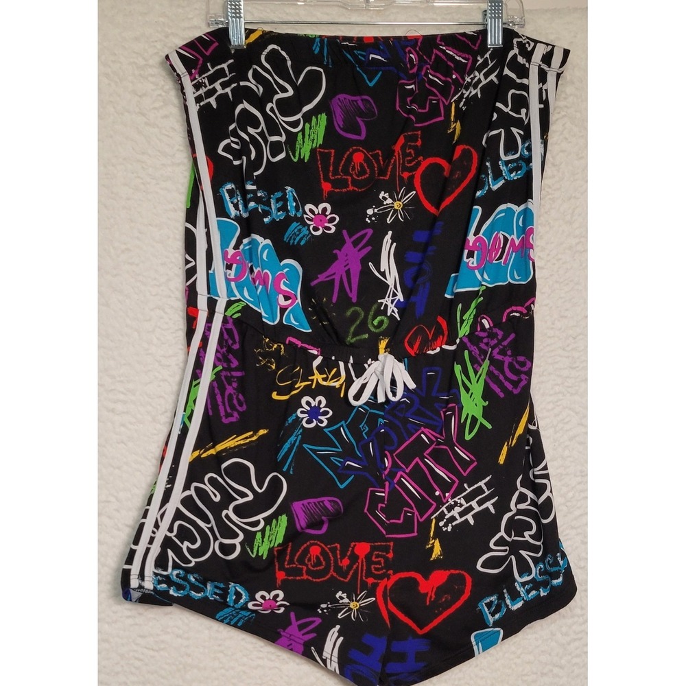 Rouge Collection Strapless Jumpsuit Size 2X Floral Geometric Multicolor 1479